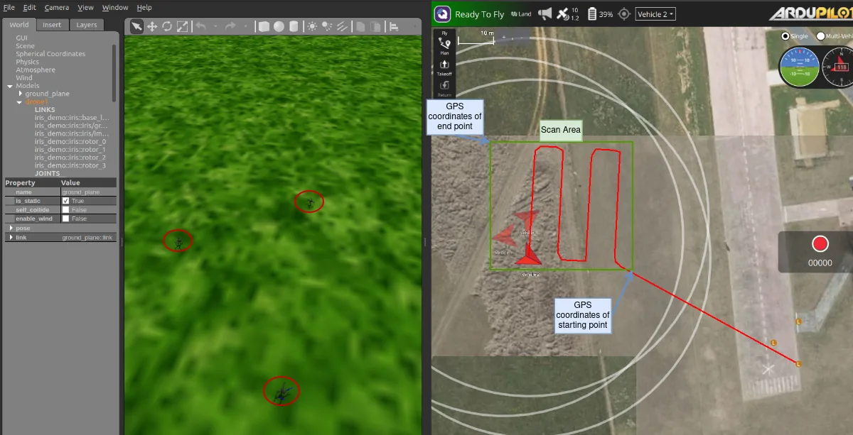 // Gazebo and Mission Planner scan simulation